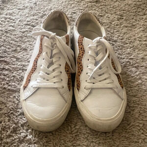 Madewell leather animal fur sneakers